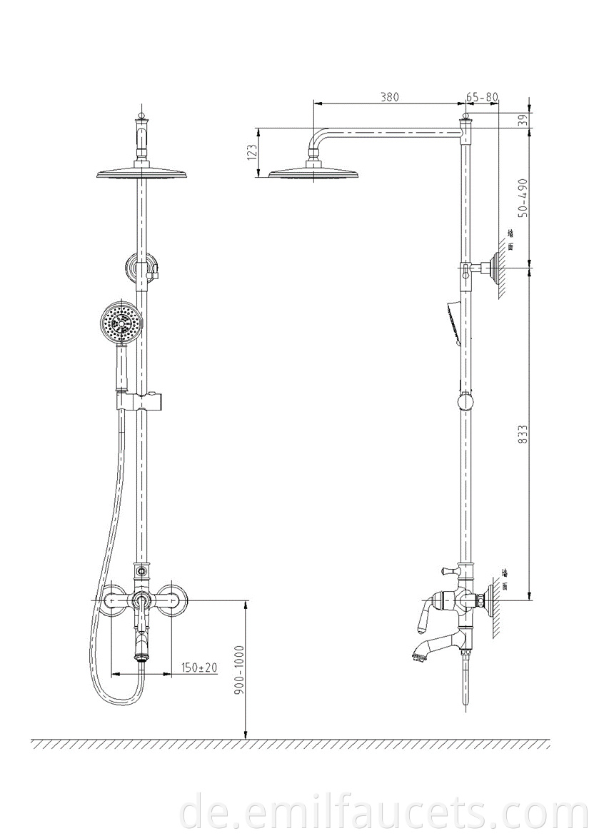 Bath round shower